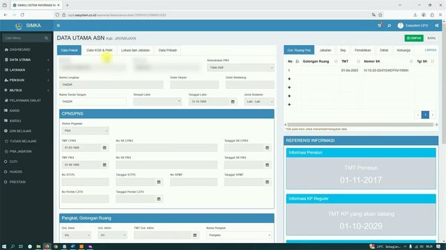 Thumbnail video tutorial pemutakhiran data pegawai oleh OPD dan validasi admin BKPSDM di SIMPEG